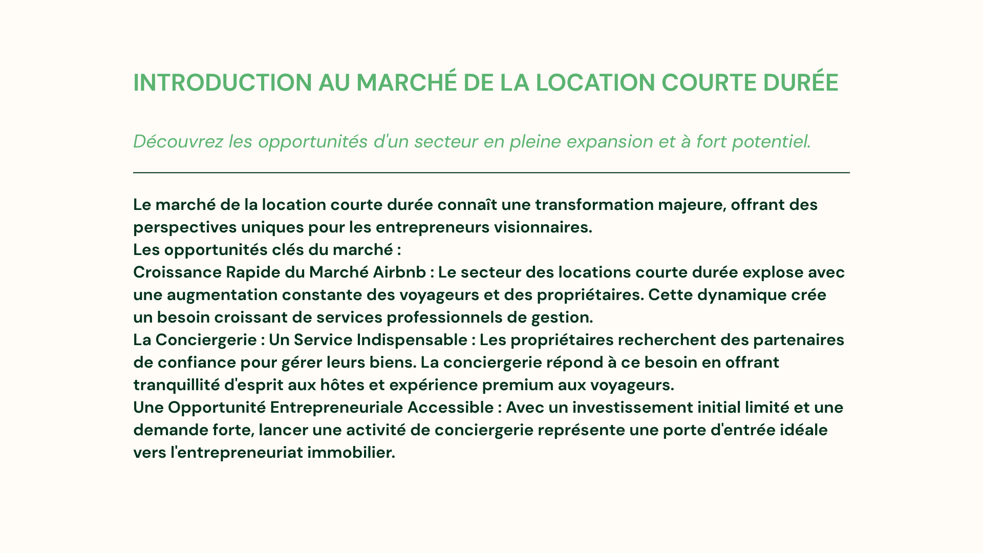 CONCIERGERIE RENTABLE